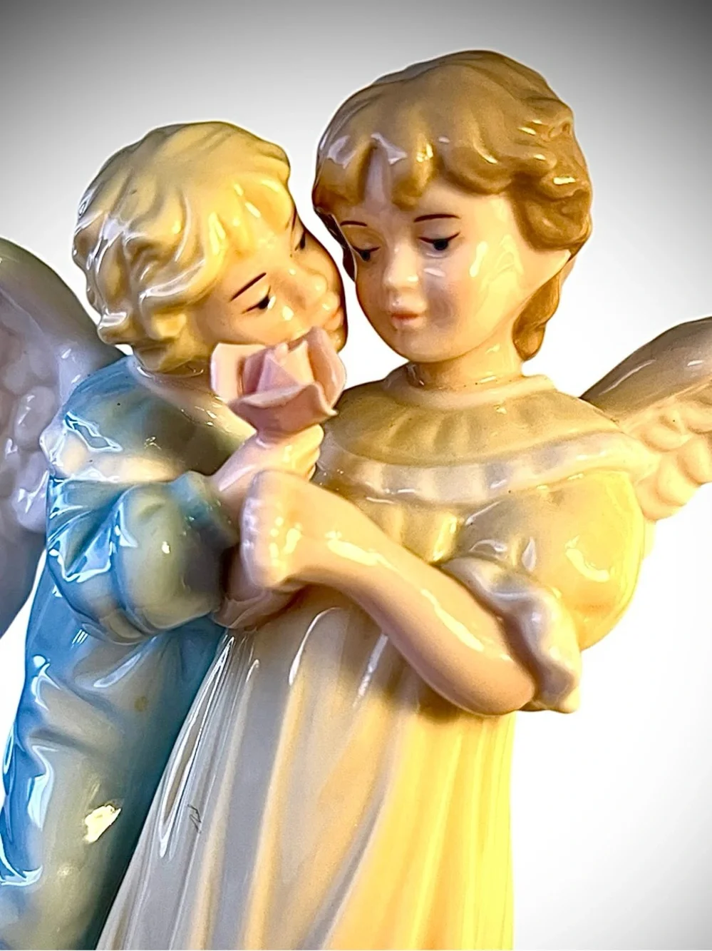 Vintage Porcelain Boy & Girl Angel Figurine Heavenly Collectible Decor